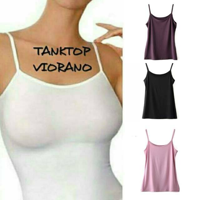 Tanktop Cewek Tali Viorano Super Soft Tangtop Tali Kecil Wanita Berkualitas All Size Fit XL