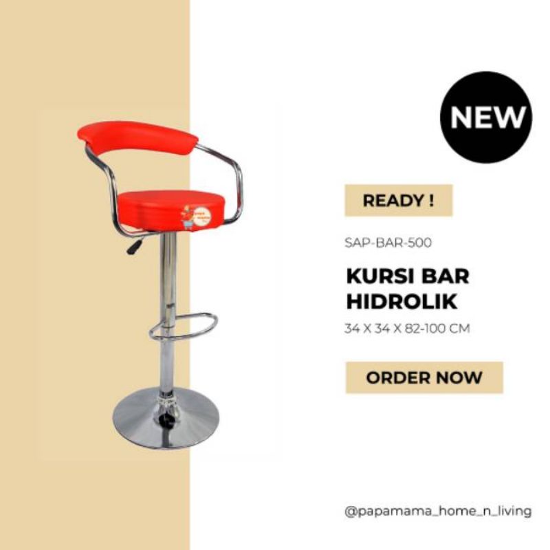 Kursi Bar Kaki Hidrolik SP500 - Kursi Cafe Tinggi - Kursi Bar Sandaran Harga Grosis Medan