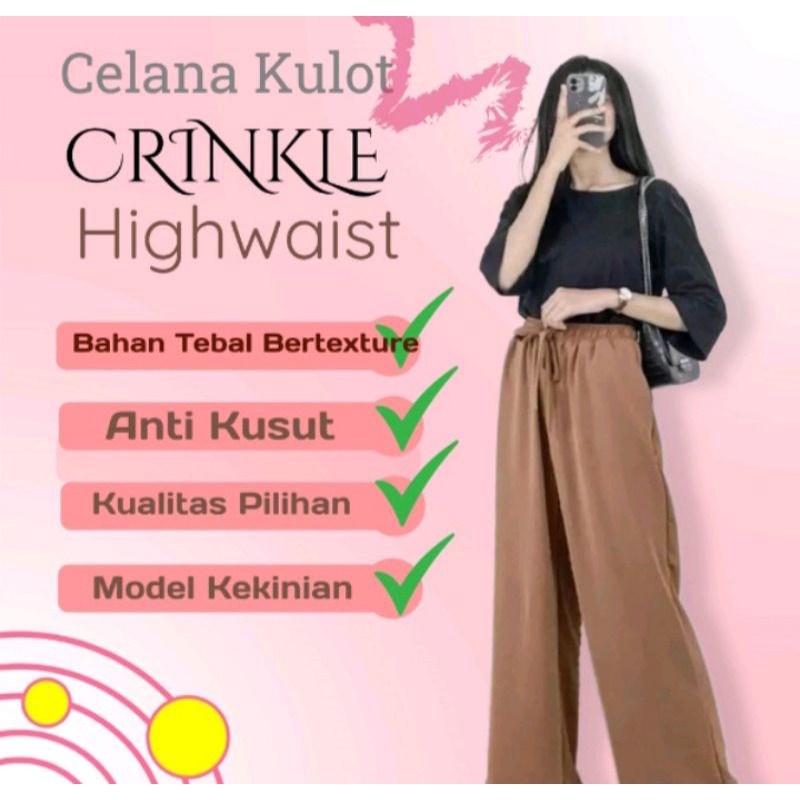 celana kulot JUMBO crinkle airflow serut muat sampai BB 85kg