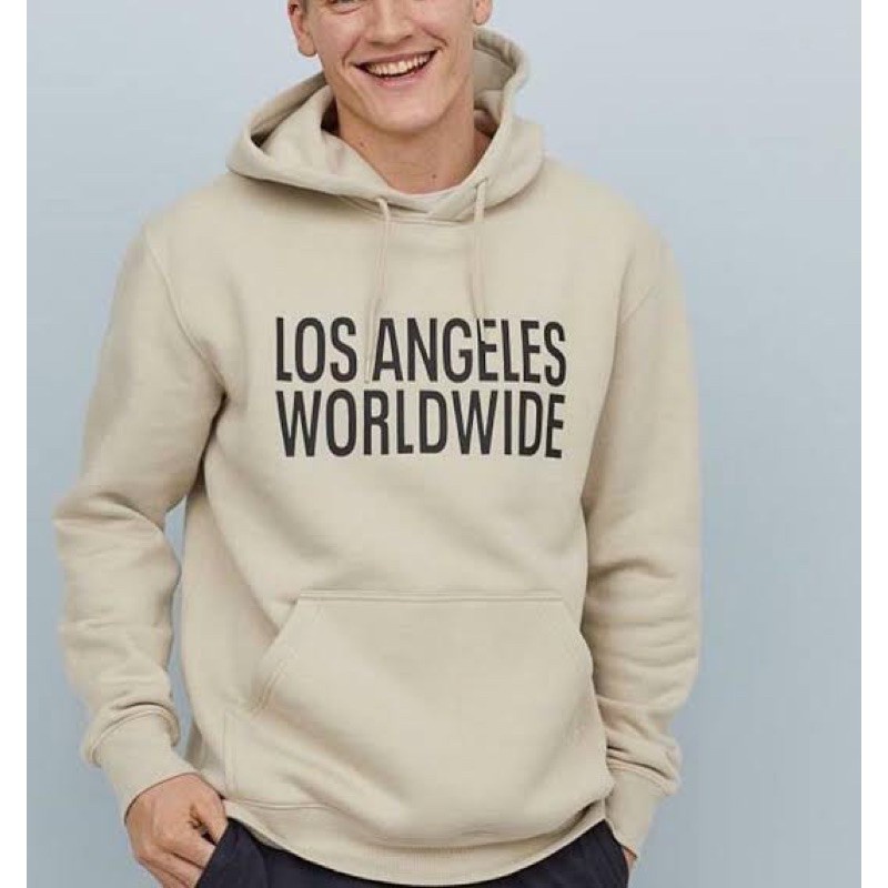 H&amp;M Hoodie Lost Angeles Worldwide Cream / Hnm Hoodie Quality Control