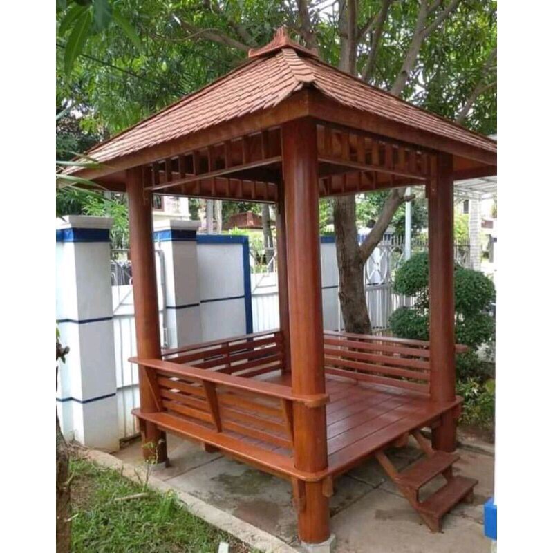 Gazebo Kayu Kelapa 2x2 Meter