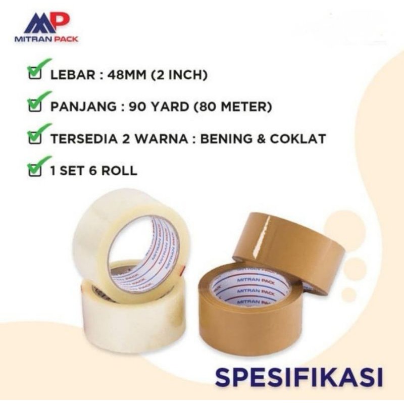 Lakban Coklat Dan Bening 48mm × 90 Yard Tebel 45 Micron