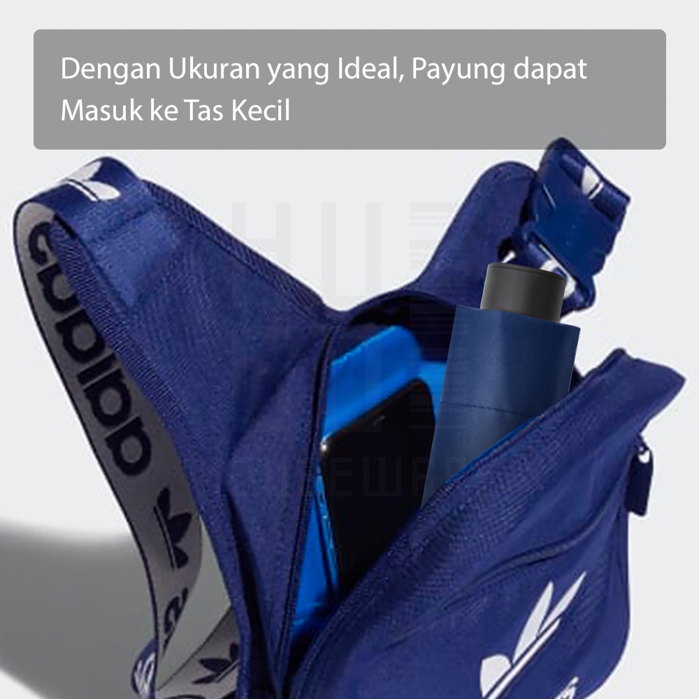 HUGO Payung Lipat Polos Manual Anti UV Protection Lipat Tiga Premium Quality