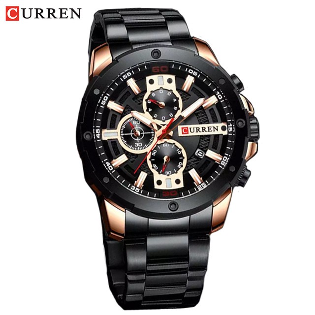 CURREN 8336 ORIGINAL Jam Tangan Pria Rantai Stainless Chrono Aktif