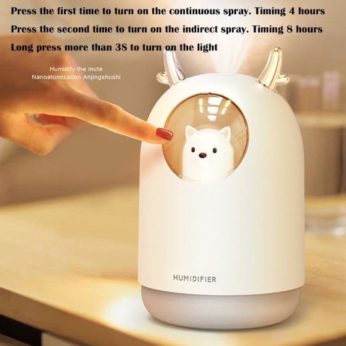 Ultrasonic pet Humidifier Desain Lucu Air Diffuser Aromatherapy 300ml