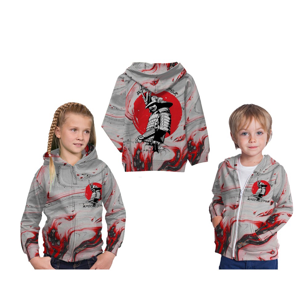 BISA COD JAKET HOODIE ANAK / JAKET ANAK SAMURAI JAPAN JEPANG JAPANESE CUSTOM FULLPRINT