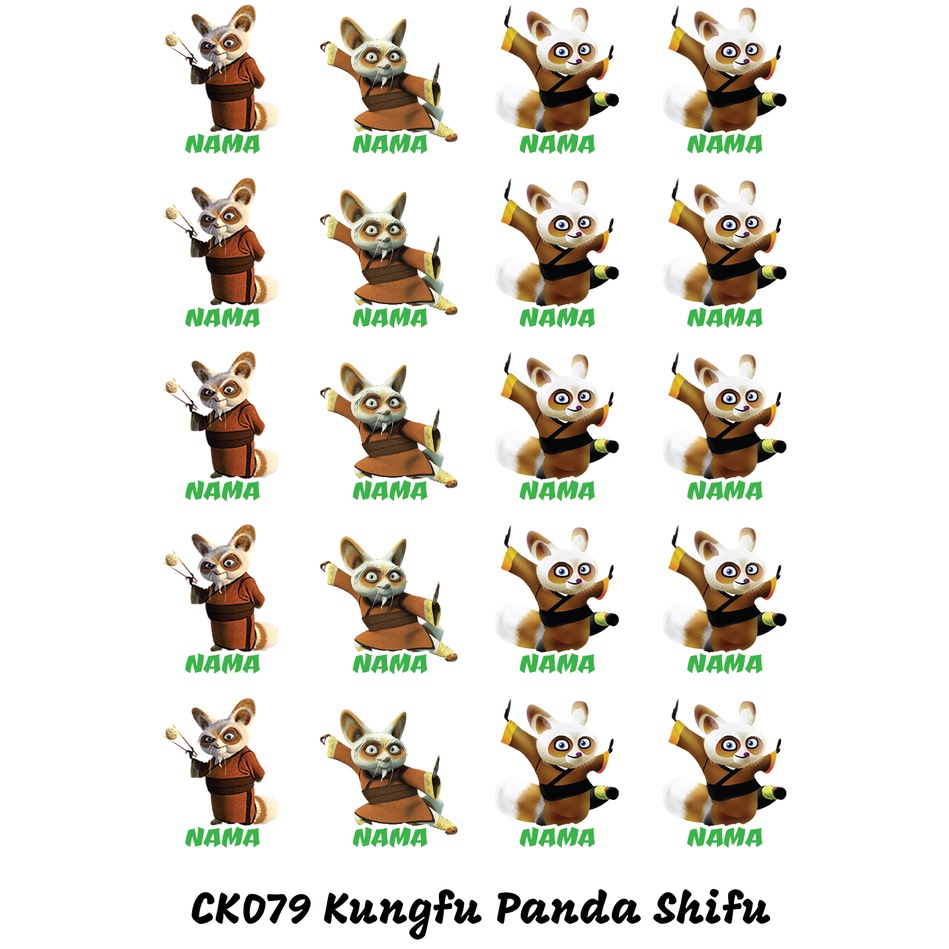 

Sticker Nama Cutting Label Waterproof Tahan Air Kungfu Panda B (CK079)