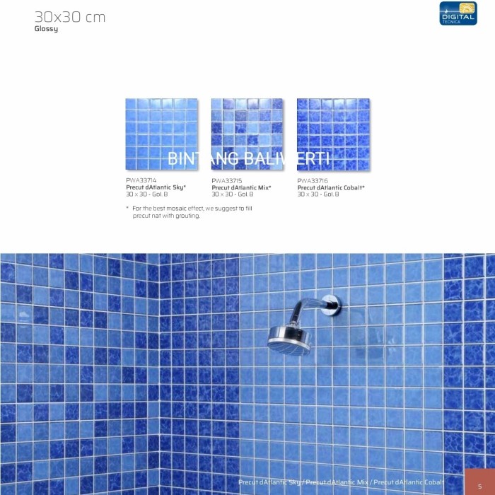 Keramik Roman 30x30 Datlantic / Kolam Renang Mozaic Biru