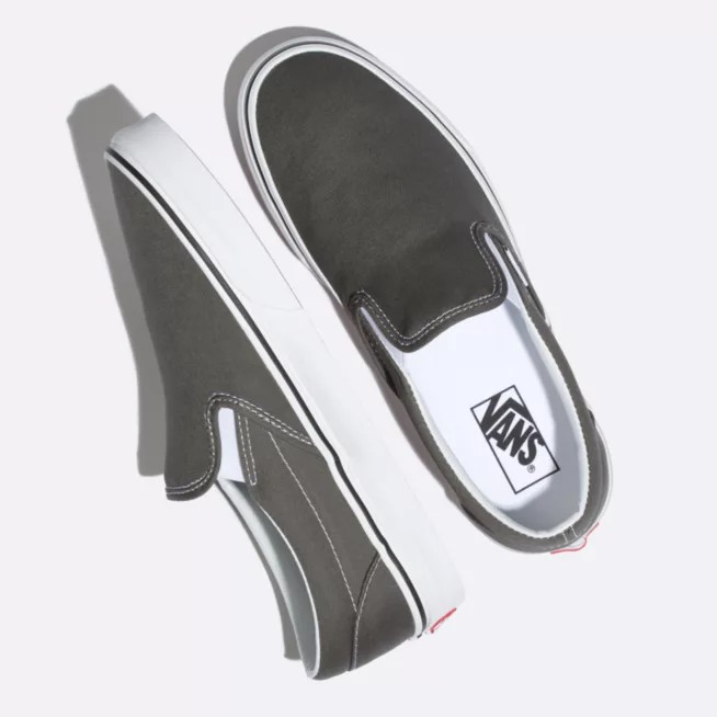 Sepatu Slip On Pria Wanita Casual Dark Grey