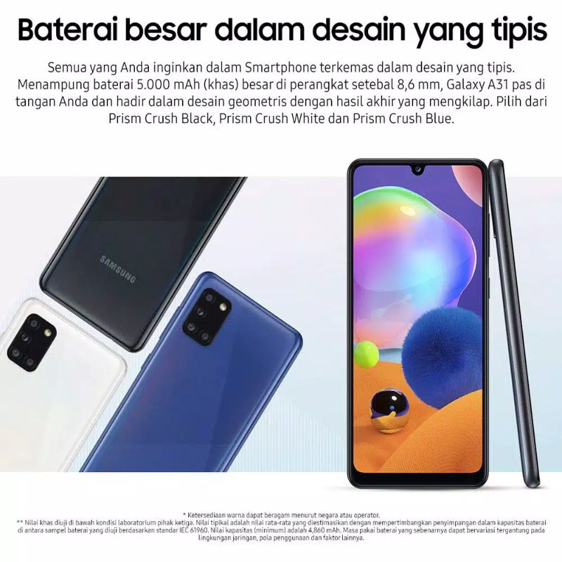 Samsung A31 Ram 8 Rom 128 Segel Resmi