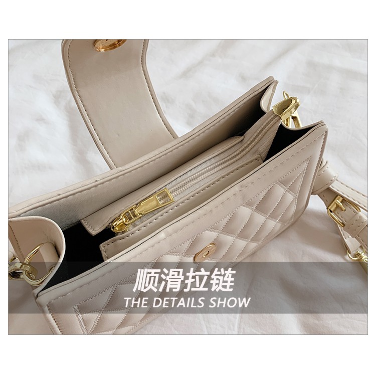 BJ31201 - BLACK/KHAKI/WHITE - TAS SHOULDERBAG SLEMPANG BAHU JINJING TOTEBAG TALI RANTAI BESI HANDBAG TAS WANITA FASHION IMPORT TERMURAH TERLARIS TERBARU BAGSTORE JAKARTA TAS BATAM LT1201 BQ3210