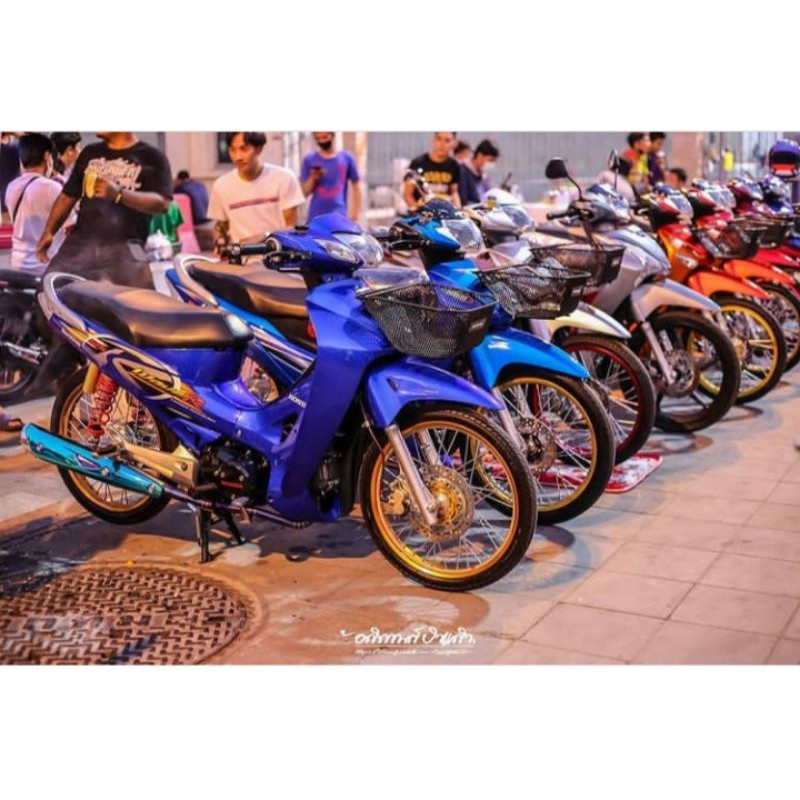 striping wave 125r karisma full biru