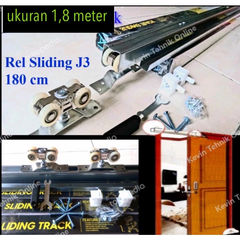 RELL PINTU GESER Rel Pintu Sleding Geser Gantung 180 Cm/ rel pintu sliding geser j3 D3 R3 180 cm rel pintu geser 1,8 meter pintu gantung 1,8 meter glatino rell pintu slading komplit rell pintu j3 D3 dekkson rell pintu murah