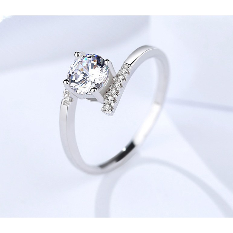 Cincin Perak Wanita Pria Couple Asli S 925 Lapis Rhodium Cocok Kawin Nikah tunangan hadiah RS041