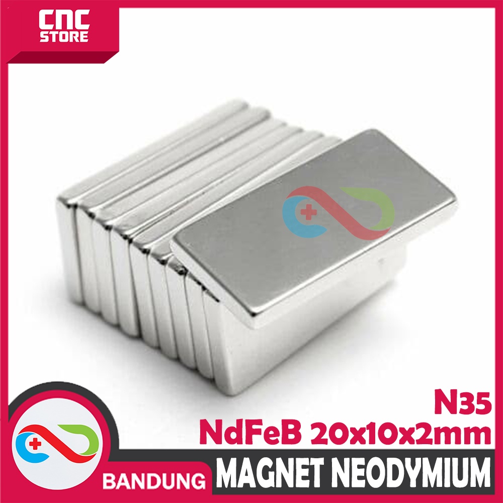 MAGNET NEODYMIUM NDFEB N35 KOTAK PERMANEN 20X10X2MM