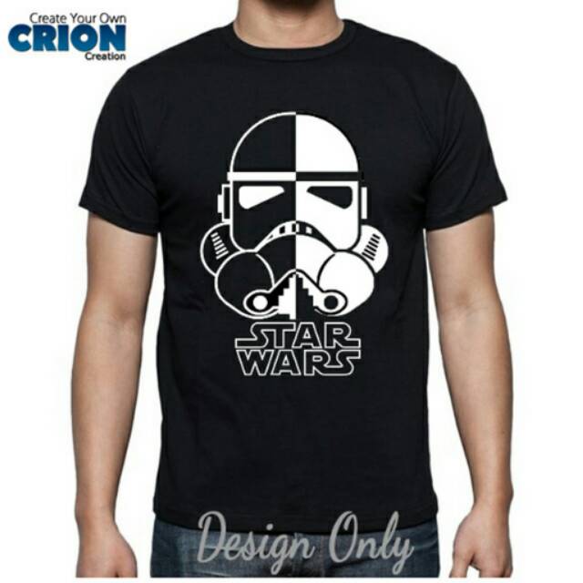 Kaos Star Wars - Black White Storm Trooper Face by Crion