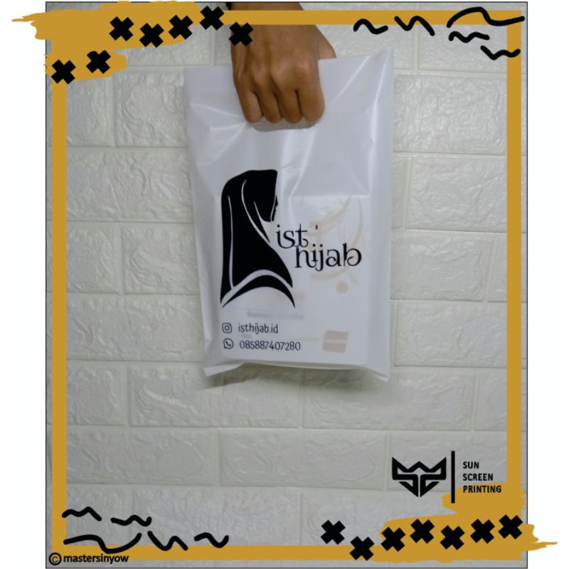 Plastik Sablon Custom Olshop Plong HD 15x22 Free Design Tanpa Pre Order