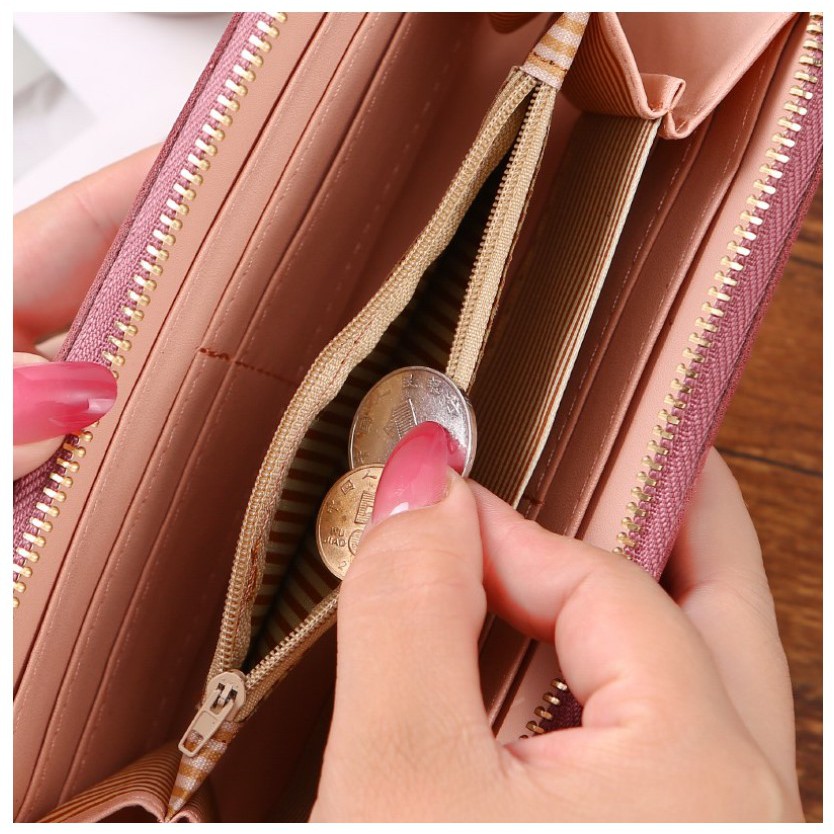 WBS - Dompet Wanita Koin / kartu Dompet Wanita Panjang Motif Bunga Daisy Korean Fashion / TF048-4