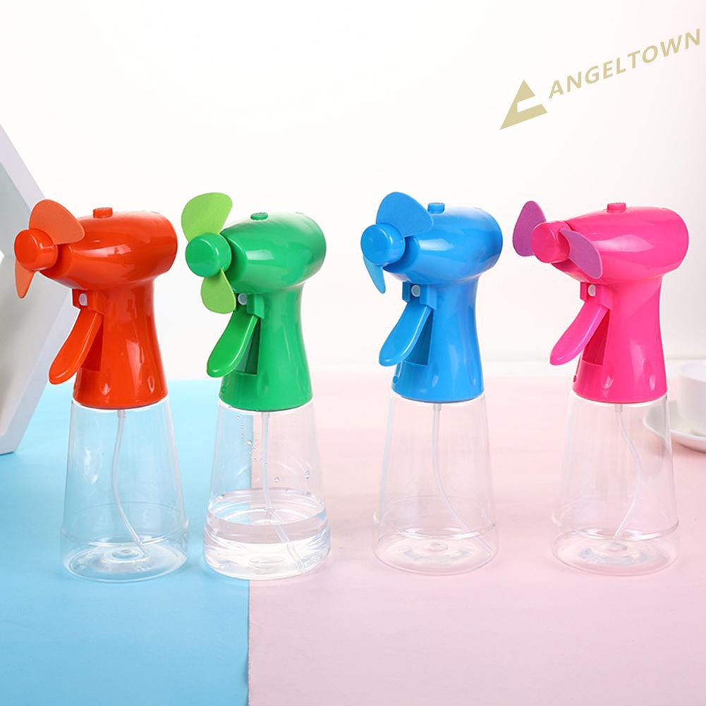 An Water Spray Misting Fan Handheld Portable Water Bottle Sprayer