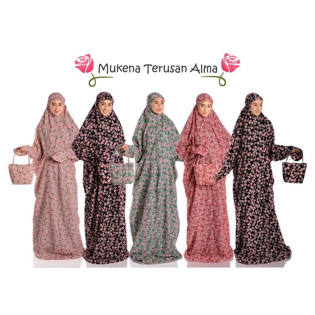 Mukena Bali Terusan Alma | Mukena Bali Rayon Dewasa Terusan Alma | Mukena Terusan | Mukena Bali