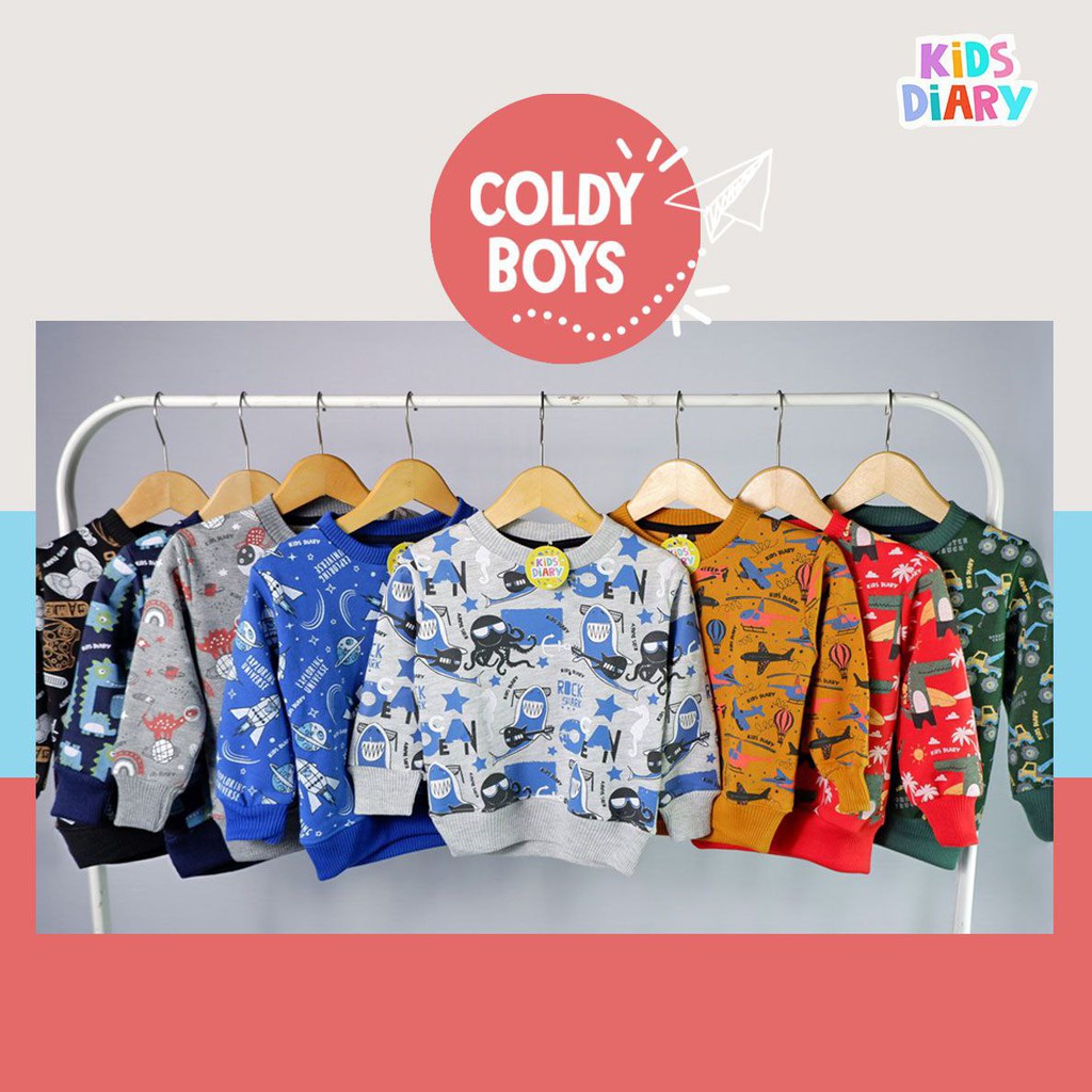 SWEATER ANAK LAKI LAKI MOTIF BERGAMBAR ADEM (COLDY COAT BOY) USIA 1 -5 TAHUN SIZE 2 4 6 8