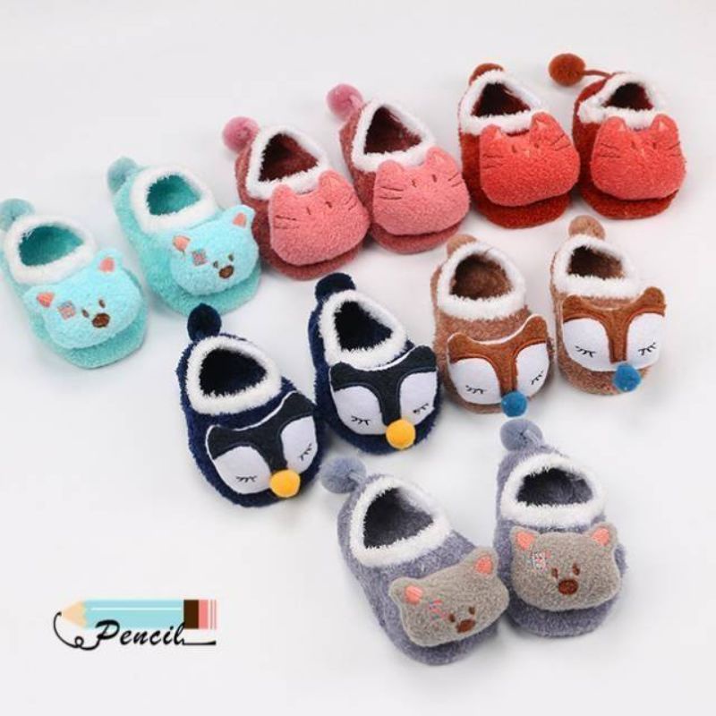 kaus kaki anak kaus kaki bulu lembut motif animal