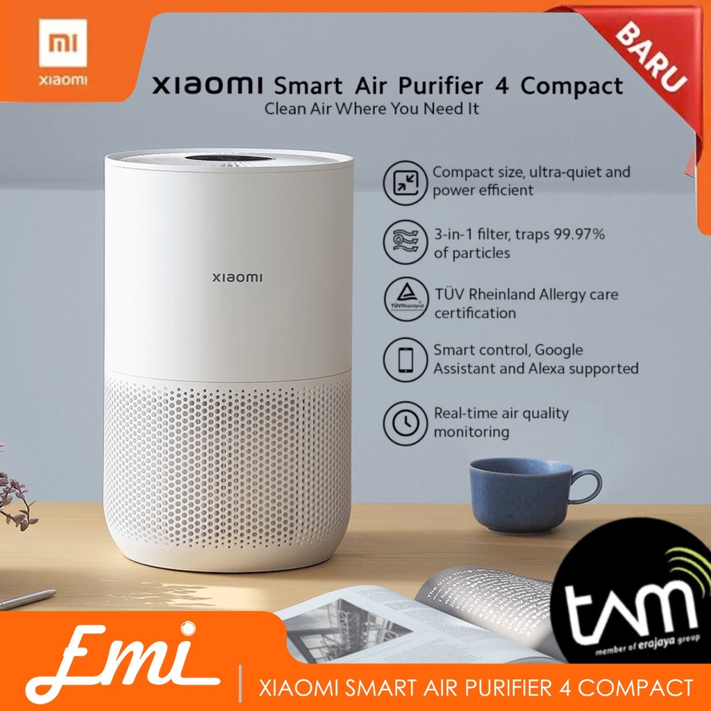 Xiaomi Smart Air Purifier 4 Compact Pembersih Udara Up To 27m2