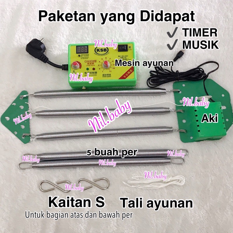 Ayunan listrik MURAH buaian baby elektrik OTOMATIS ayunan bayi elektrik aman anak musiko-3