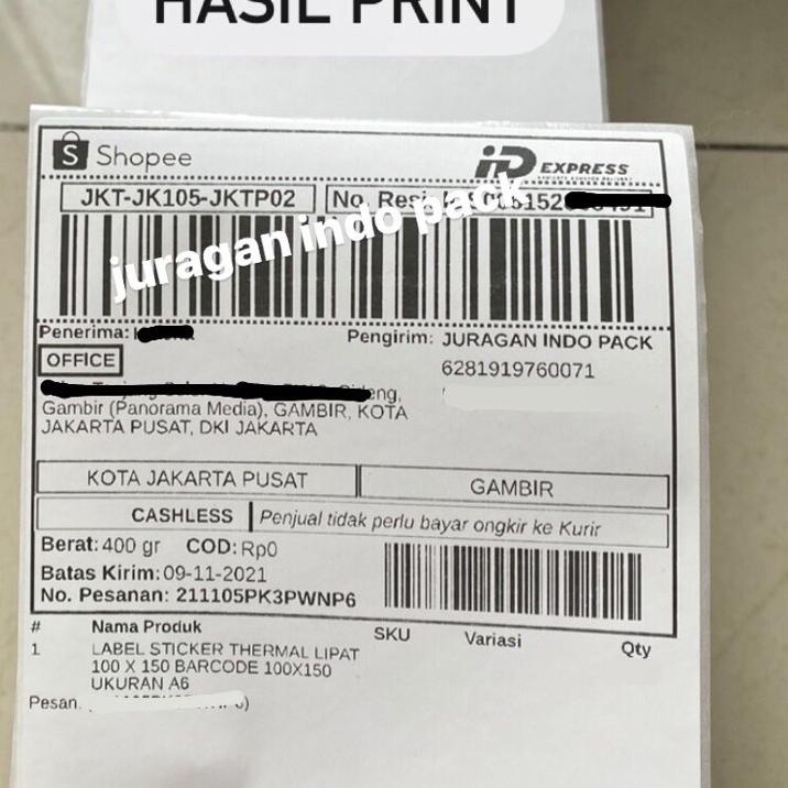 

Best! LABEL STICKER THERMAL 100 X 150 BARE 100X150 UKURAN A6