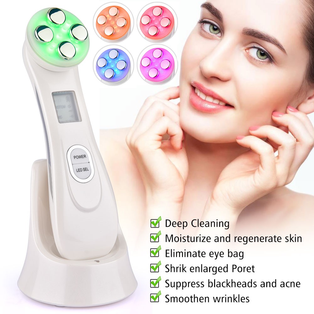 RF EMS 5 in1 Penghilang Kerut Mesin Pengencang Kulit Frekuensi Radio LED Beauty Face Mesotherapy