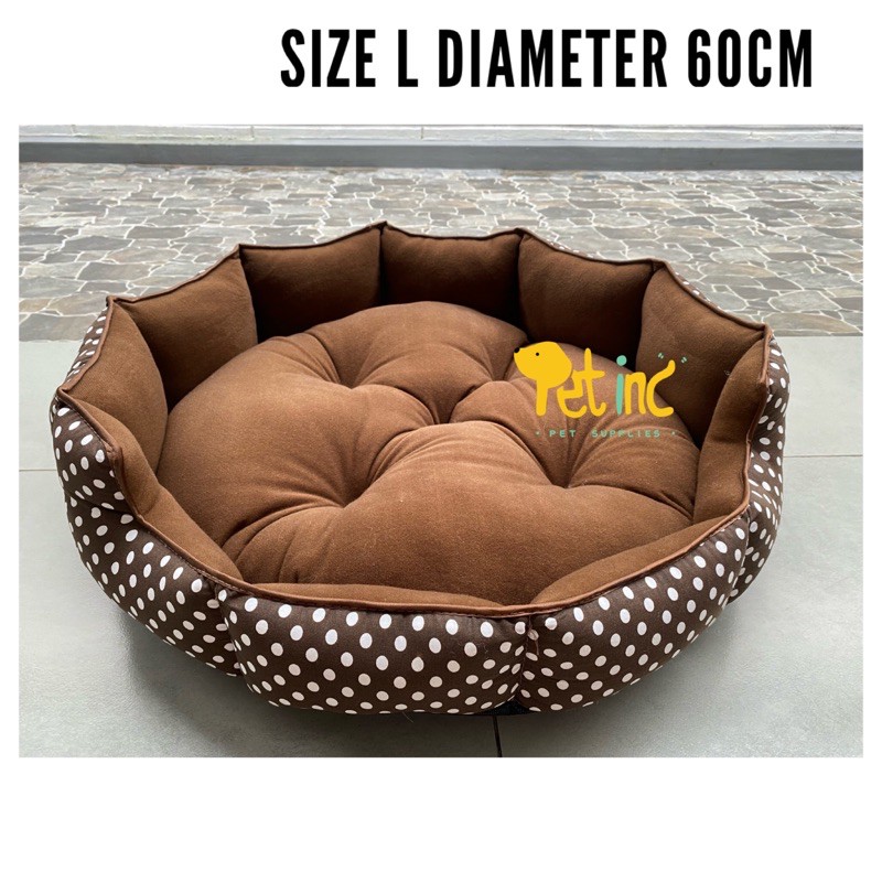 Size L dark choco polka brown bed