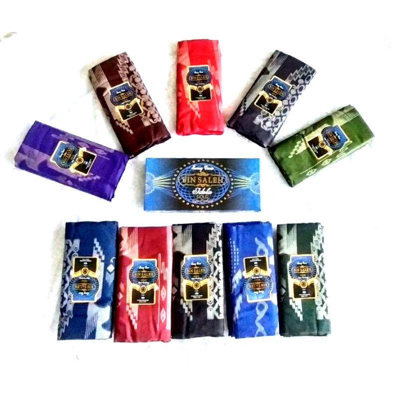 Sarung Bin Saleh Gold Kembang KATUN RAYON kualiatas Atlas Idaman SGE