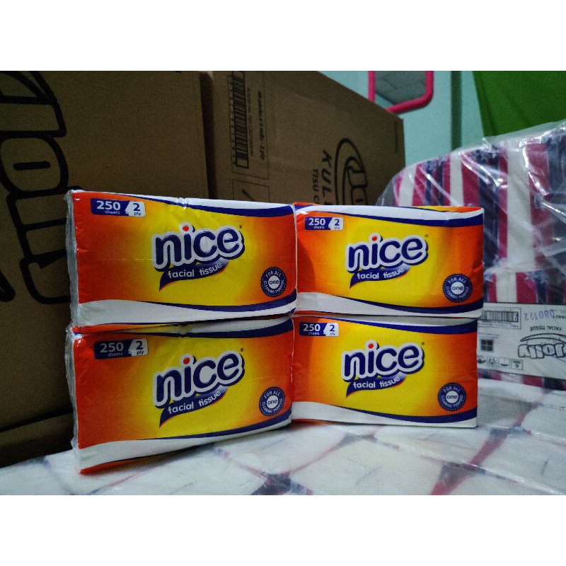 facial tissue   tisu nice 250 sheets 2 ply