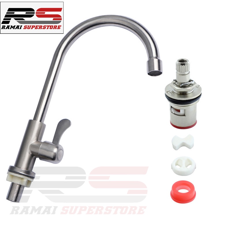 Keran Dapur Kran Angsa Cuci Piring Sink Stainless sus 304