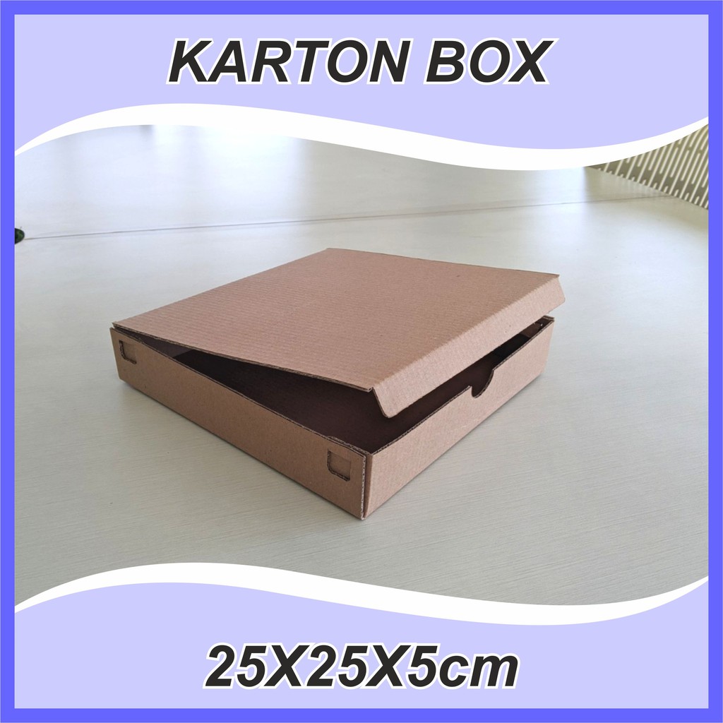 

Karton Box uk 25x25x5 cm Polos EF Kardus Packing Murah Box hampers box kue box die cut box packing baju