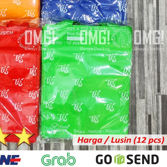 

Goodie Bag ECO CAKE tas kue nasi kotak 23x23x24cm Spunbond Bukan Paperbag kardus box
