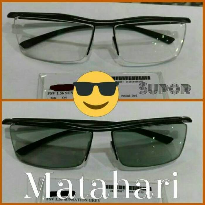 Frame Titanium   Lensa Progresif Ivision photochromic Grey kaca mata