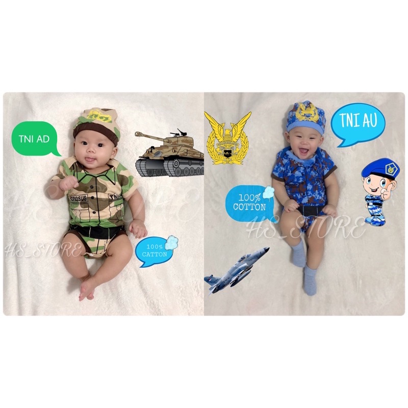 HARGA GROSIR ! JUMPER TENTARA TNI BABY / BAJU BAYI /BAJU BABY / JUMPER BAYI / KOSTUM BAYI TERMURAH !