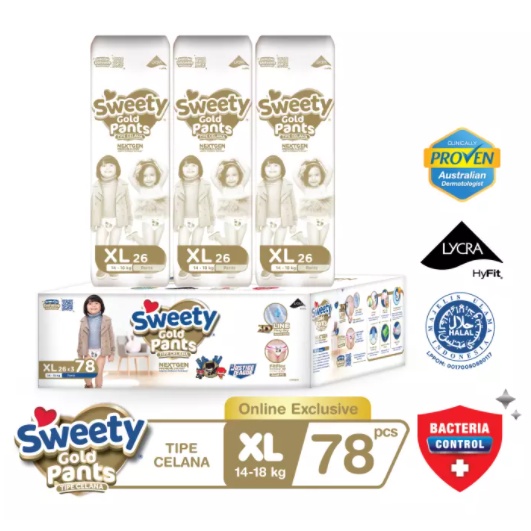 Sweety Popok Gold Pants XL 3x26 [Special E-commerce Packaging]
