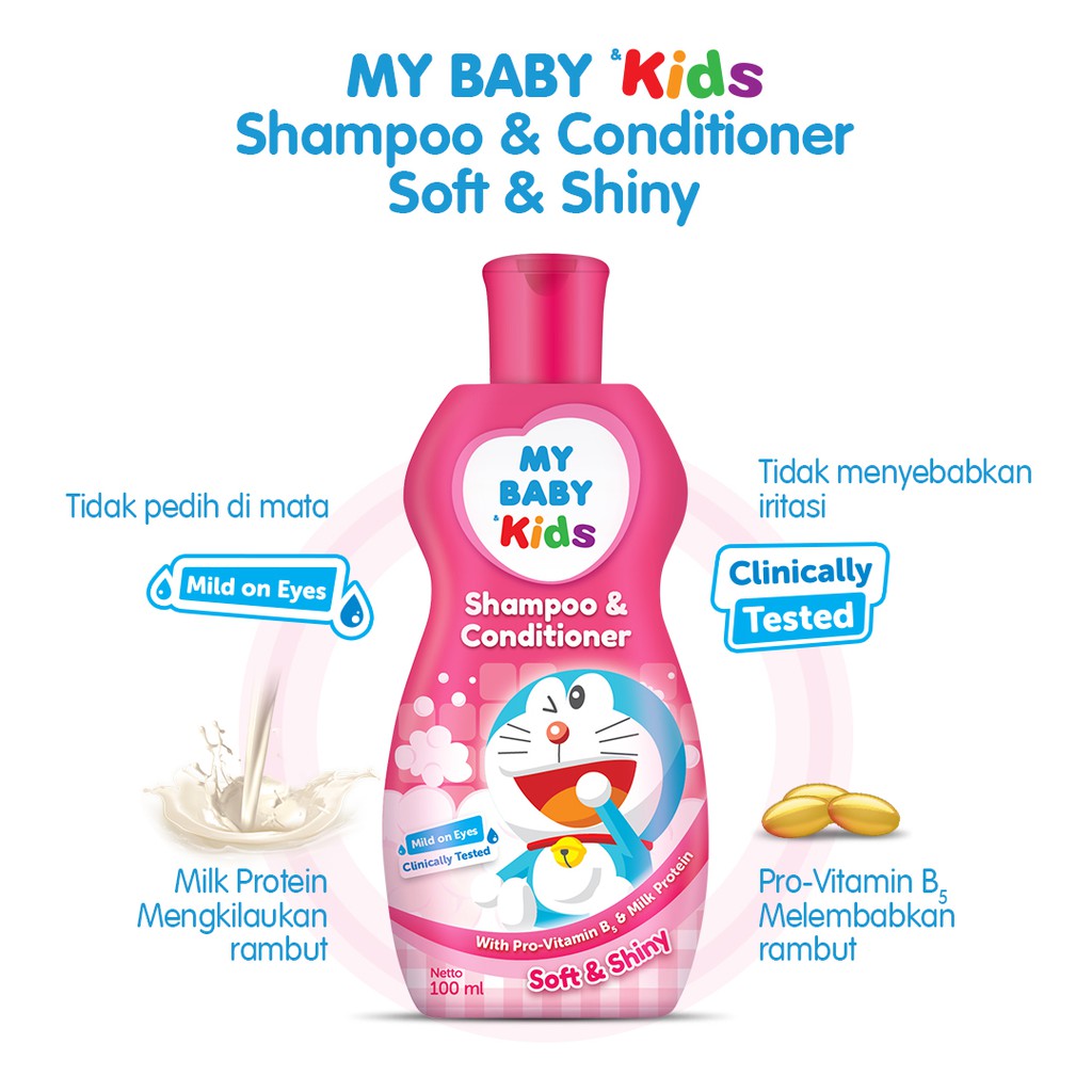 ★ BB ★  MY BABY Kids Shampoo &amp; Conditioner Doraemon 180 ml - Sampo &amp; Kondisioner Anak