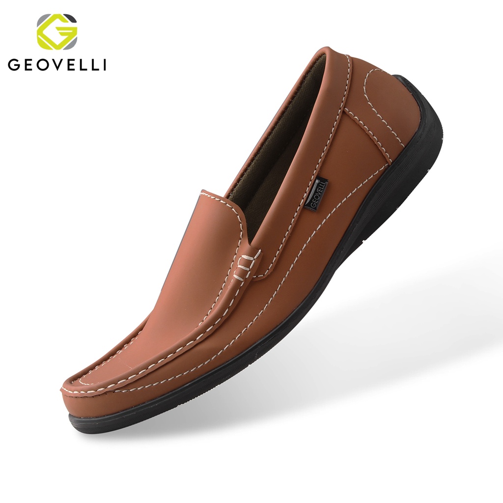 GVL GEOVELLI - Sepatu Pria  Kulit Nubuck Loafers Pria Sepatu Kasual Slip On Pria Santai