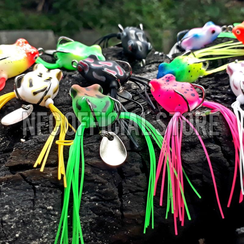 Soft frog mini 3 cm / 4,5 gram dengan ekor dan blade KILLER rekomendasi untuk Ultralight casting