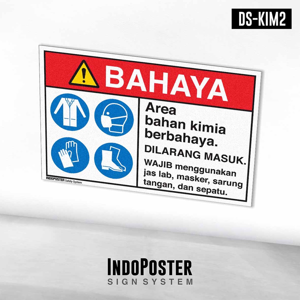 

Stiker Safety Sign Rambu K3 ANSI Area Bahan Kimia Berbahaya Dilarang Masuk Bagi Yang Tidak Berkepentingan