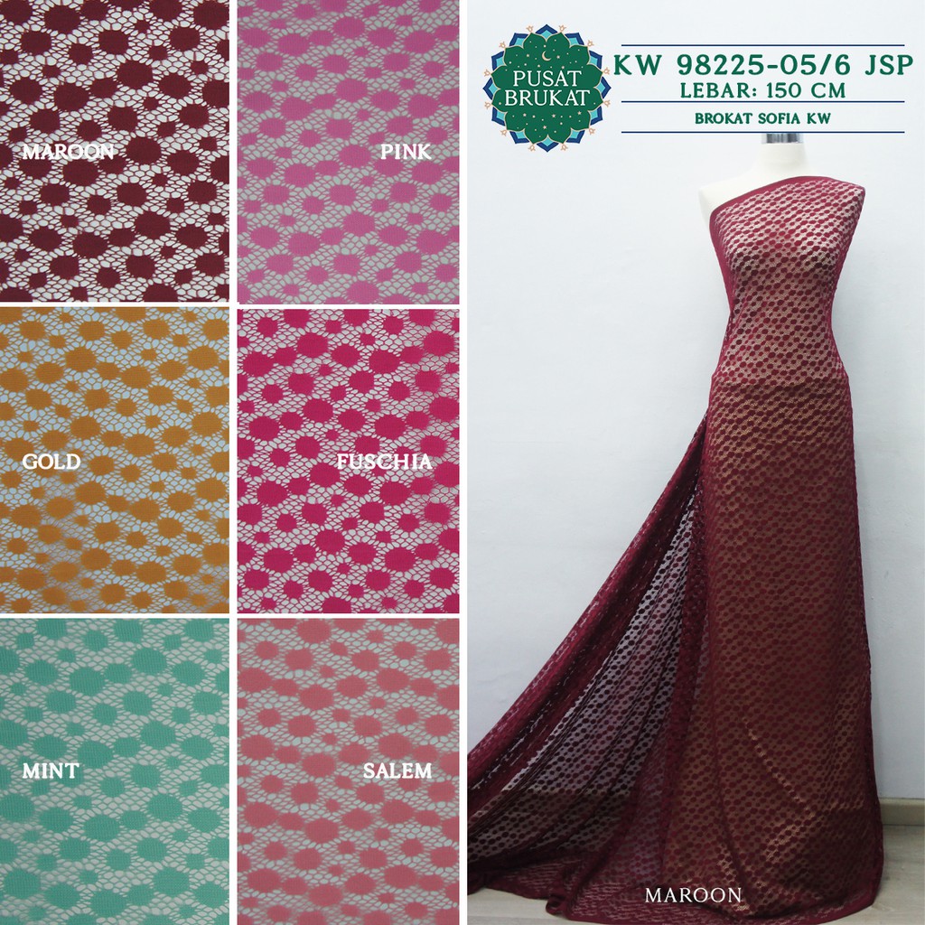 KAIN BRUKAT SYARINI / BROKAT SYAHRINI / MOTIF ONDE - KW 98225 [harga per 0.5m]