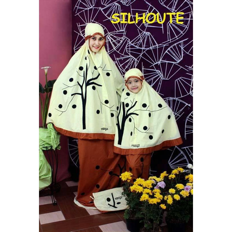 Mukena Fathiya Jumbo Dewasa Couple Pasangan Ibu Anak Katun Paris Murah