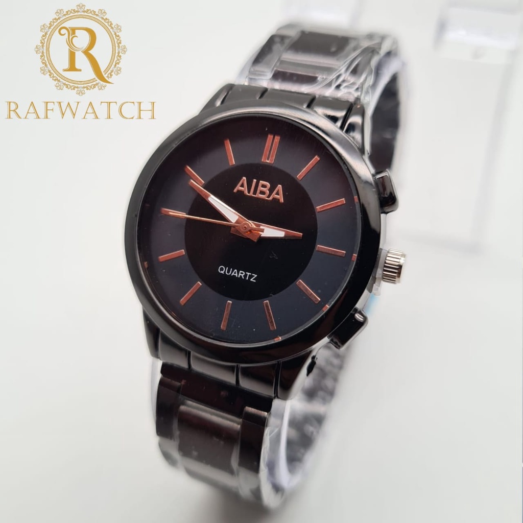 JAM TANGAN PRIA WANITA ALBA RANTAI STAINLESS STEEL HITAM JAM TANGAN CASUAL PRIA WANITA IMPORT