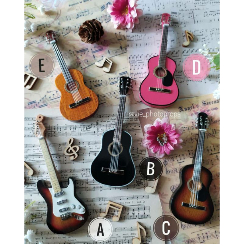 1 pc MINIATUR GITAR Props Foto Properti Fotografi