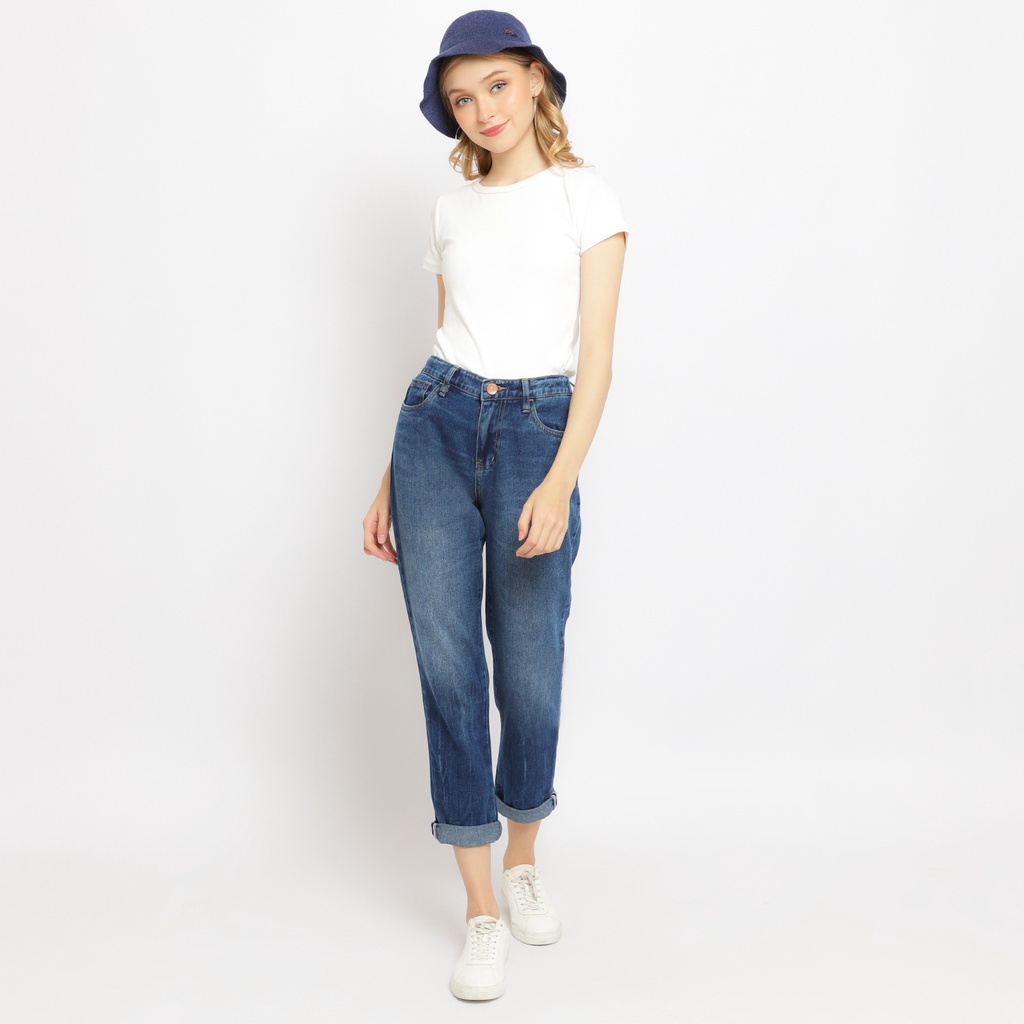 C2 Zivani Blue Jeans Boyfriend Wanita