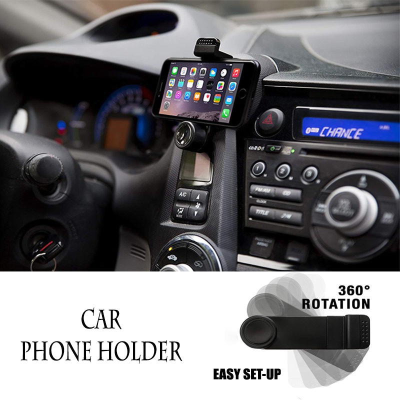 Car Phone Holder Silicon Ventilasi Jepit AC Mobil | GPS Universal