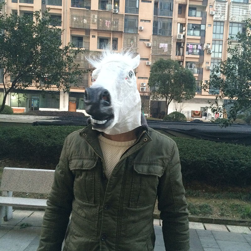 TOKU horse mask topeng kuda bahan latex halloween cosplay